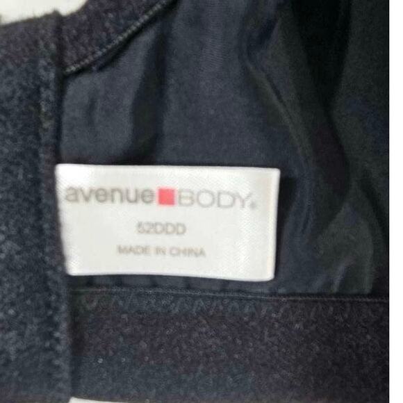 Avenue Body Bra Size 52DDD Black Unlined Side Wire - Picture 8 of 9